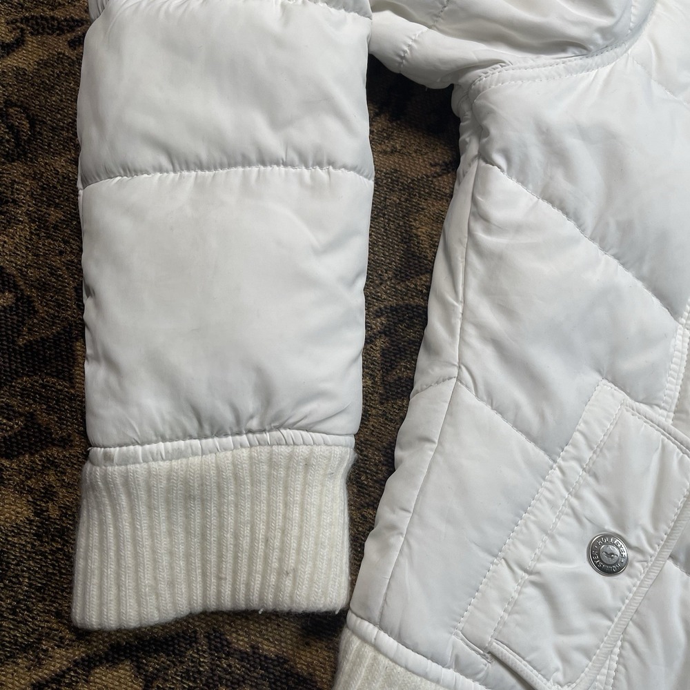 Y2K Hollister white puffer jacket Womens Size Medium - Picture 6 of 12